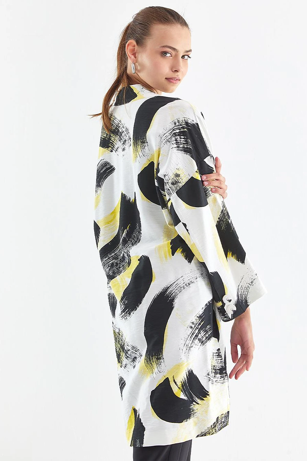 Abstract Pattern Jacket Yellow