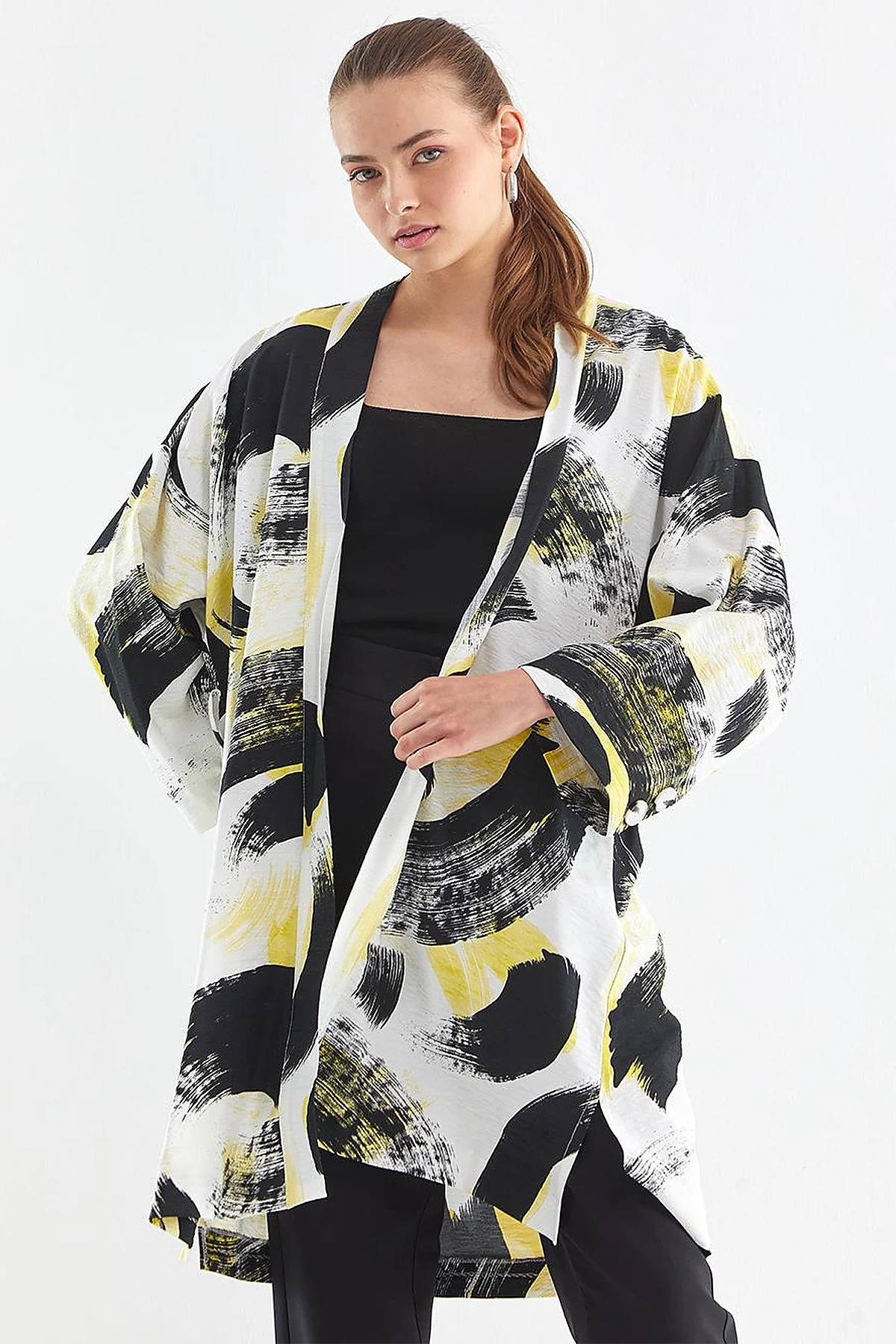 Abstract Pattern Jacket Yellow