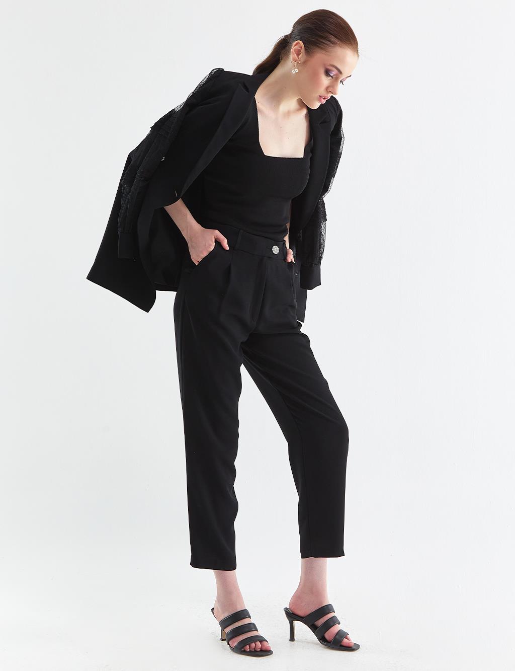 Tulle Coated Suit Black