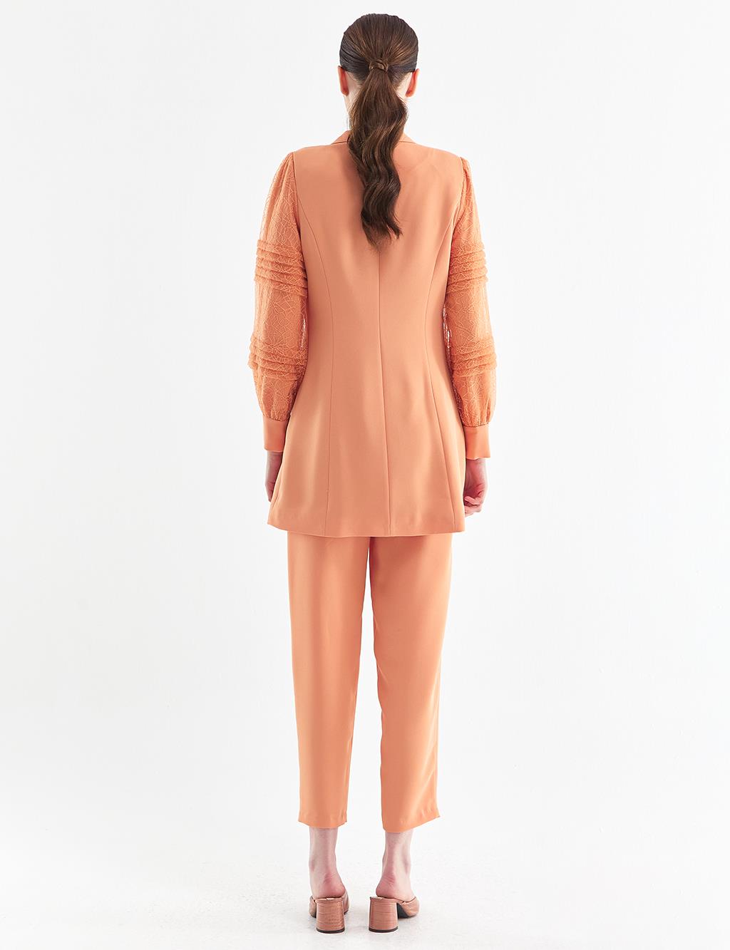 Tulle Coated Suit Peach
