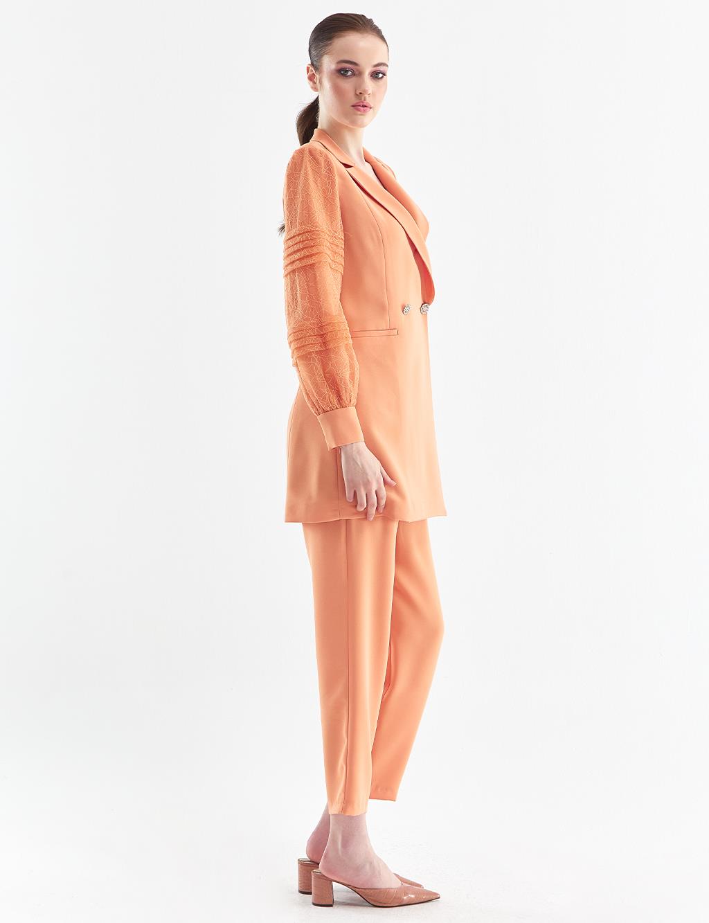 Tulle Coated Suit Peach