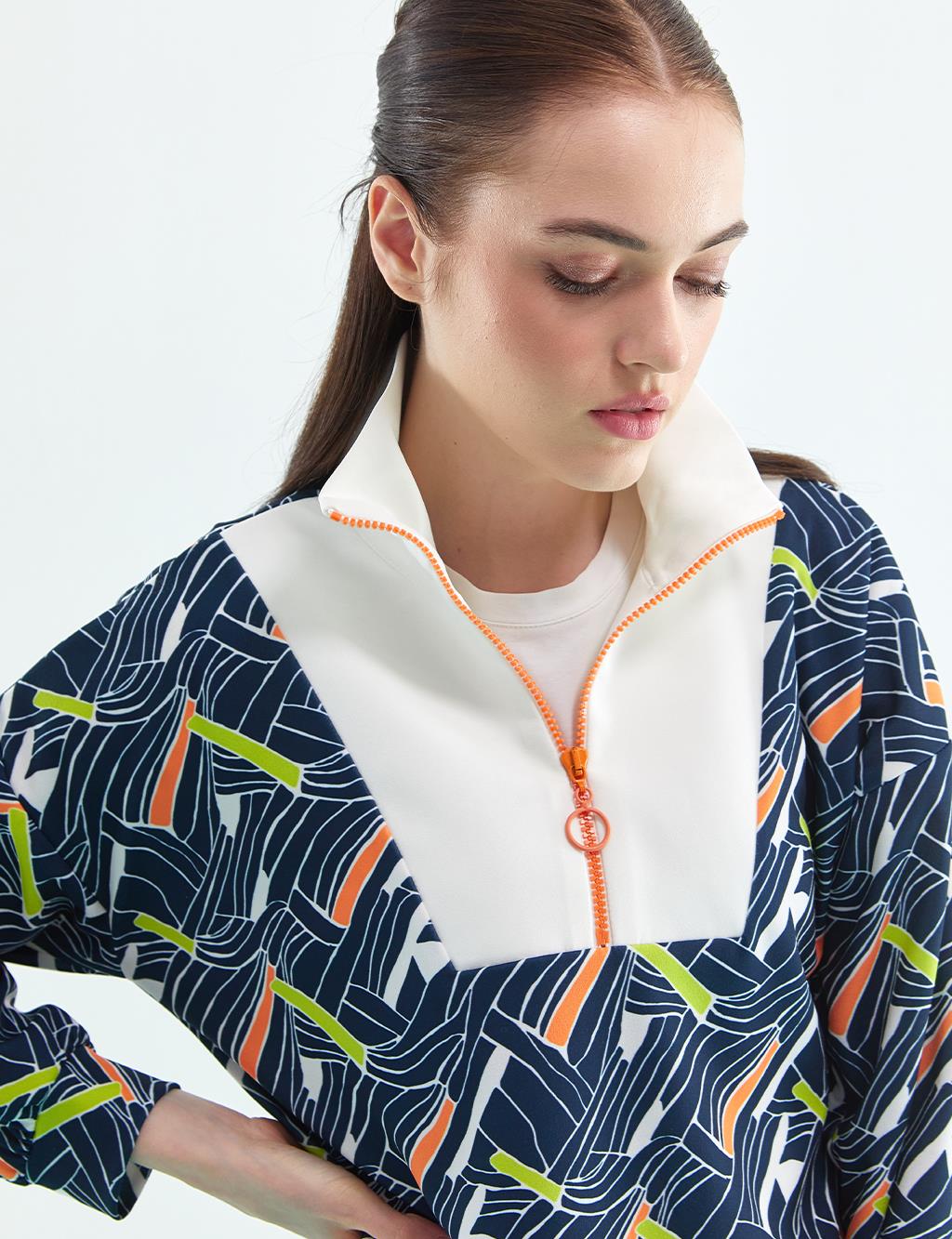 KYR Abstract Patterned Sweat Navy