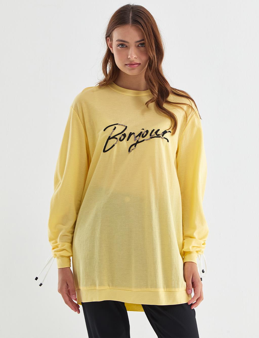 Embroidered Logo Sweat Yellow