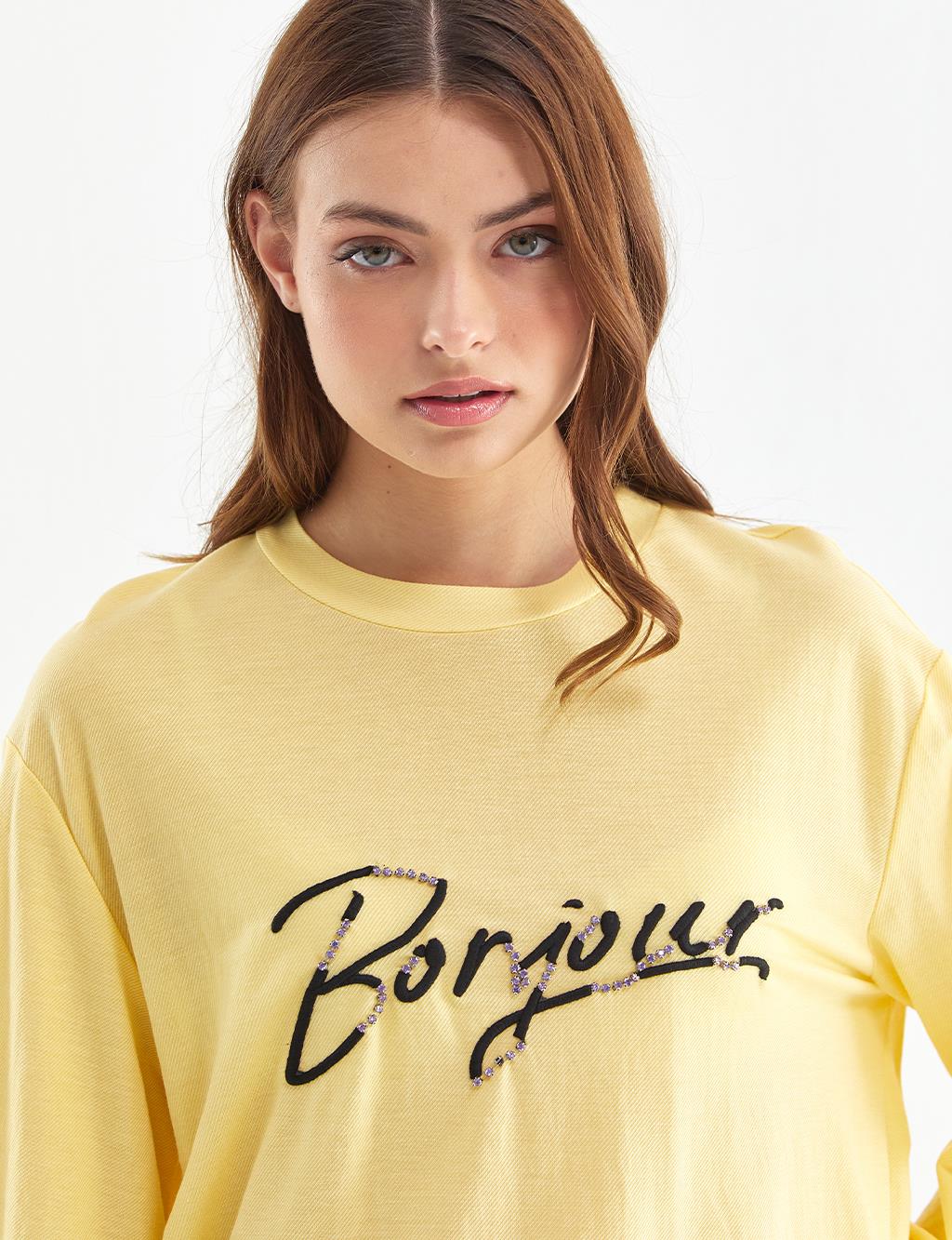 Embroidered Logo Sweat Yellow