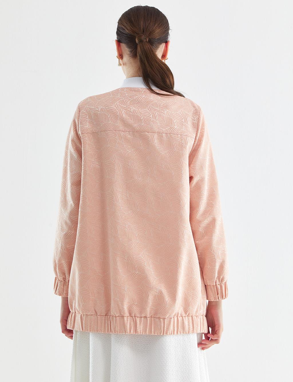 Brooch Bomber Jacket Peach