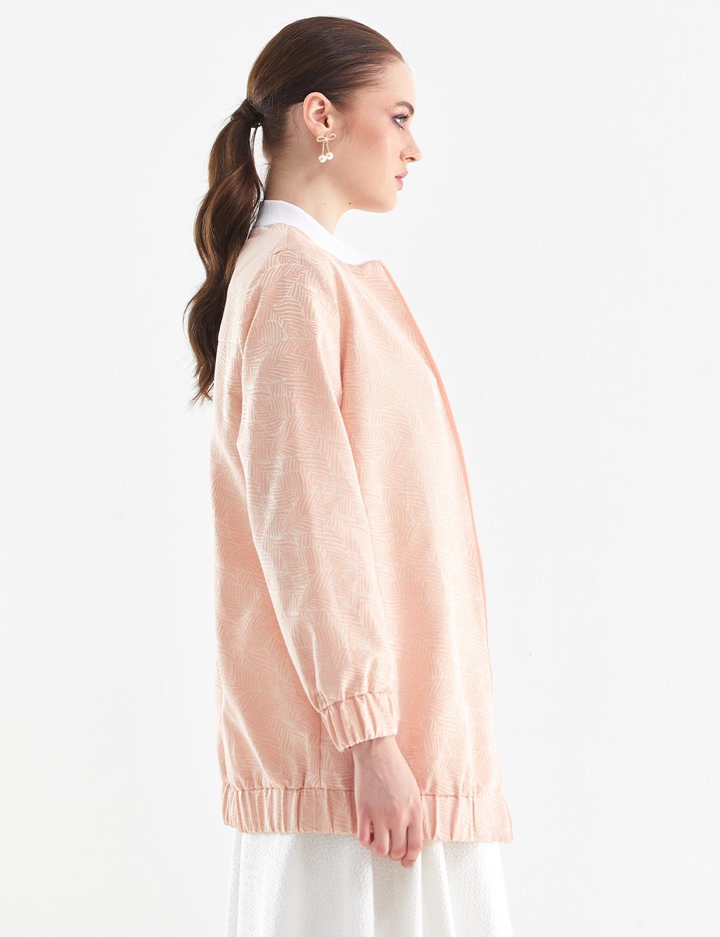 Brooch Bomber Jacket Peach