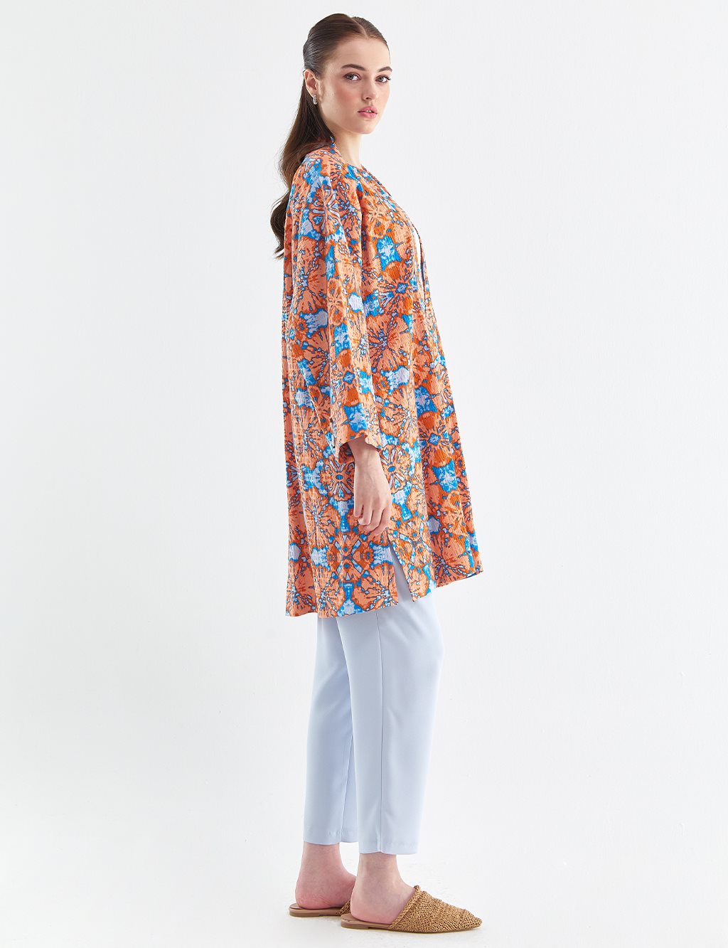 Abstract Pattern Jacket Sky Blue