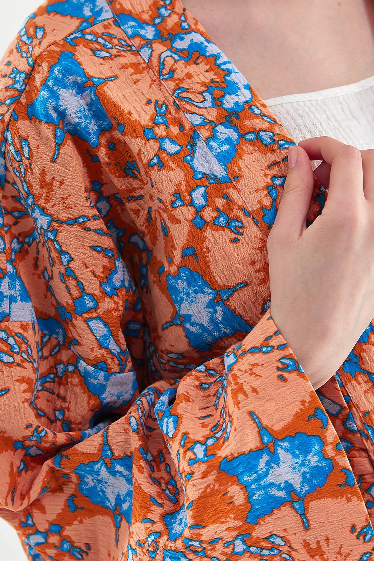 Abstract Pattern Jacket Sky Blue