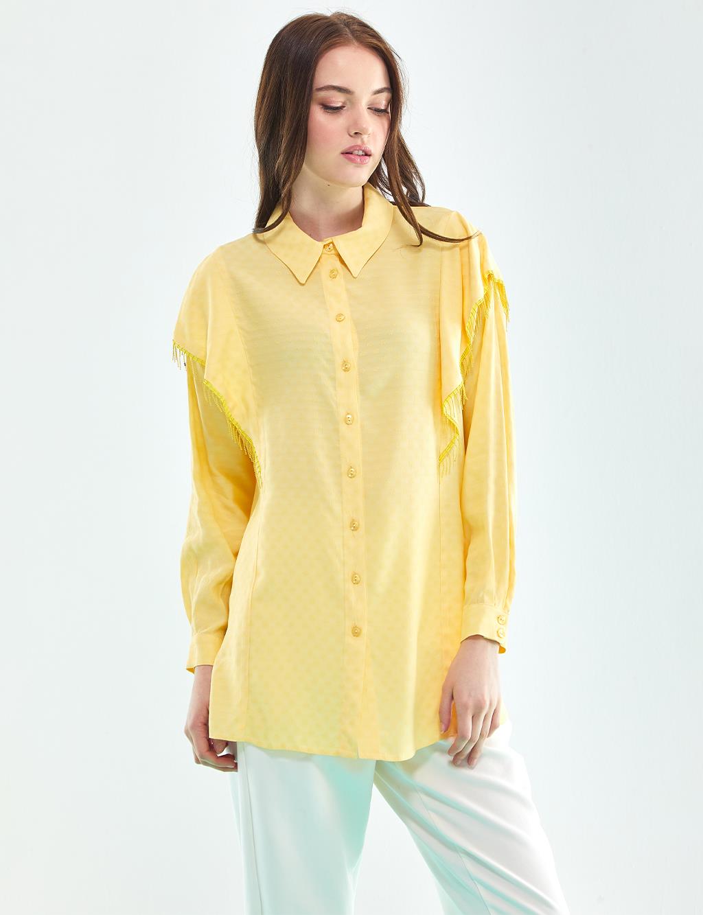 Shoulder Tasseled Tunic Yellow