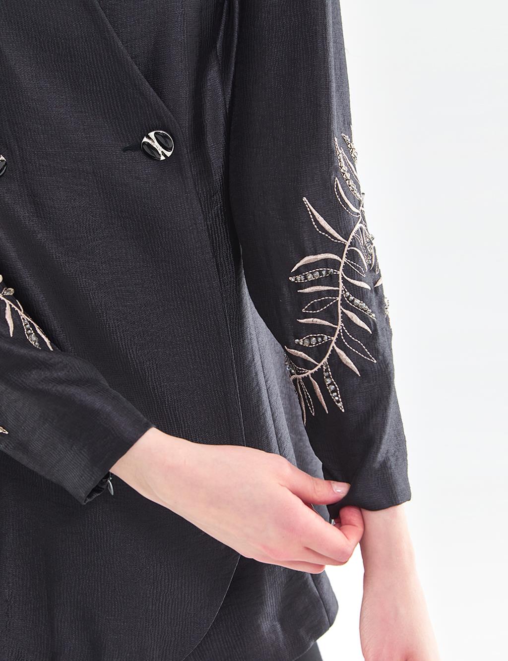 Embroidered Jacket Black