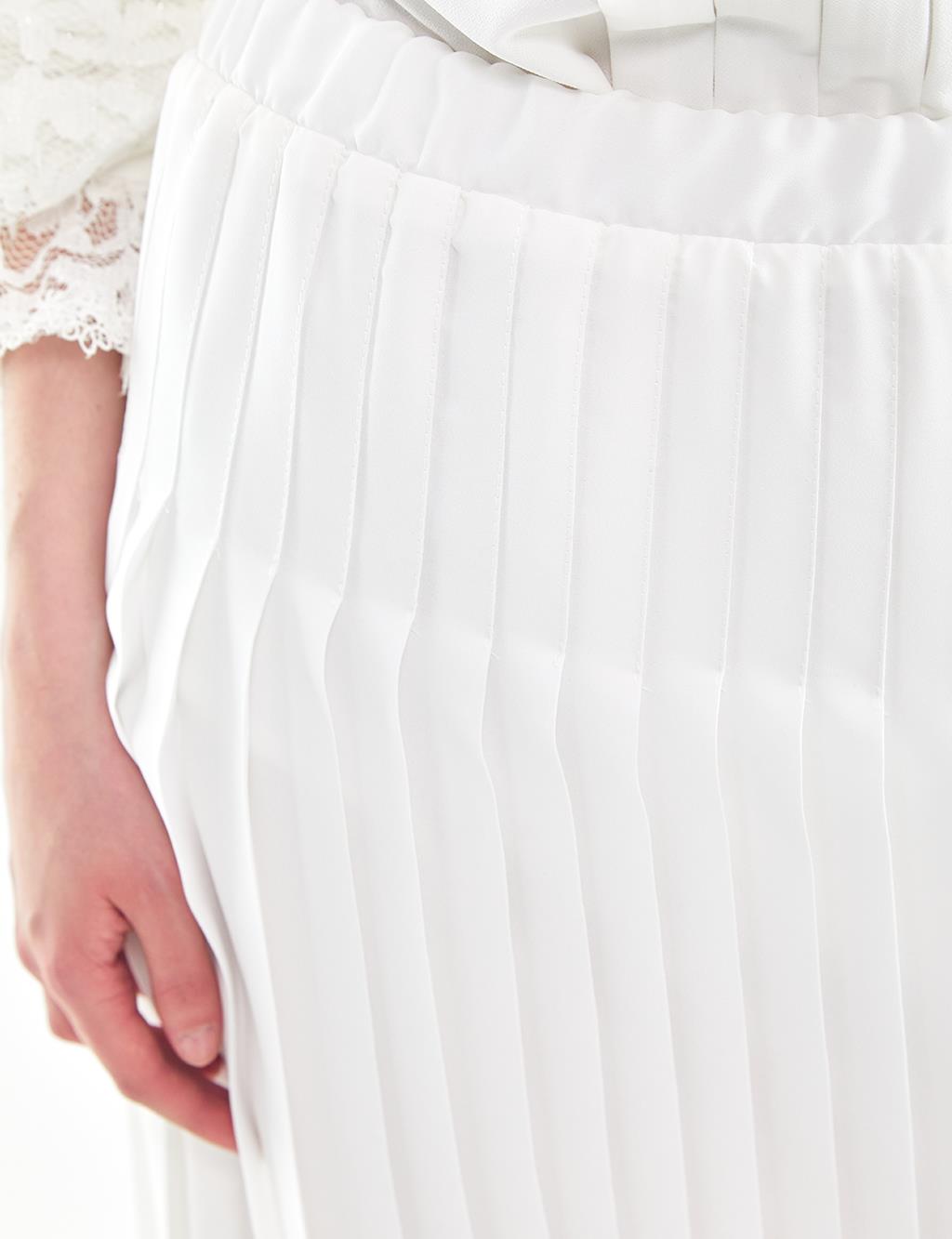 Pleated Skirt White