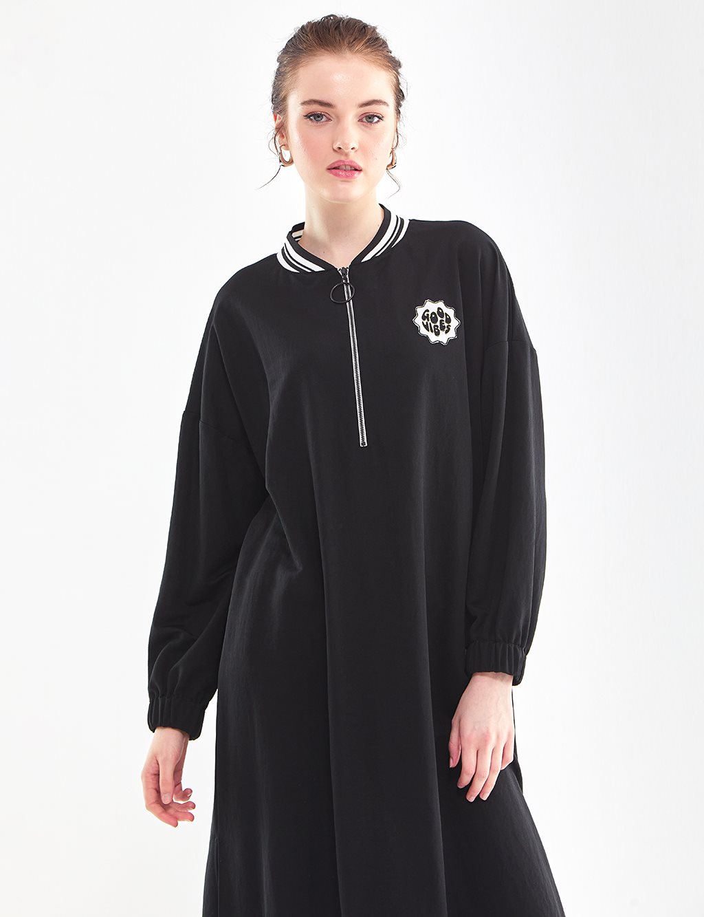 College Collar Tunic/Dress Black