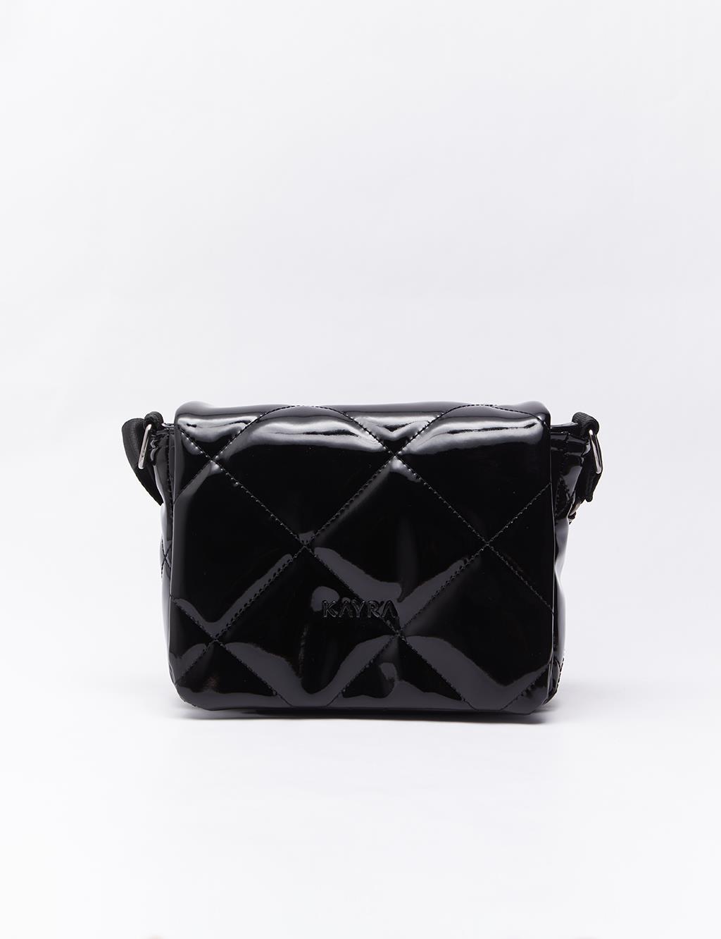 Quilted Patent Leather Bag Black