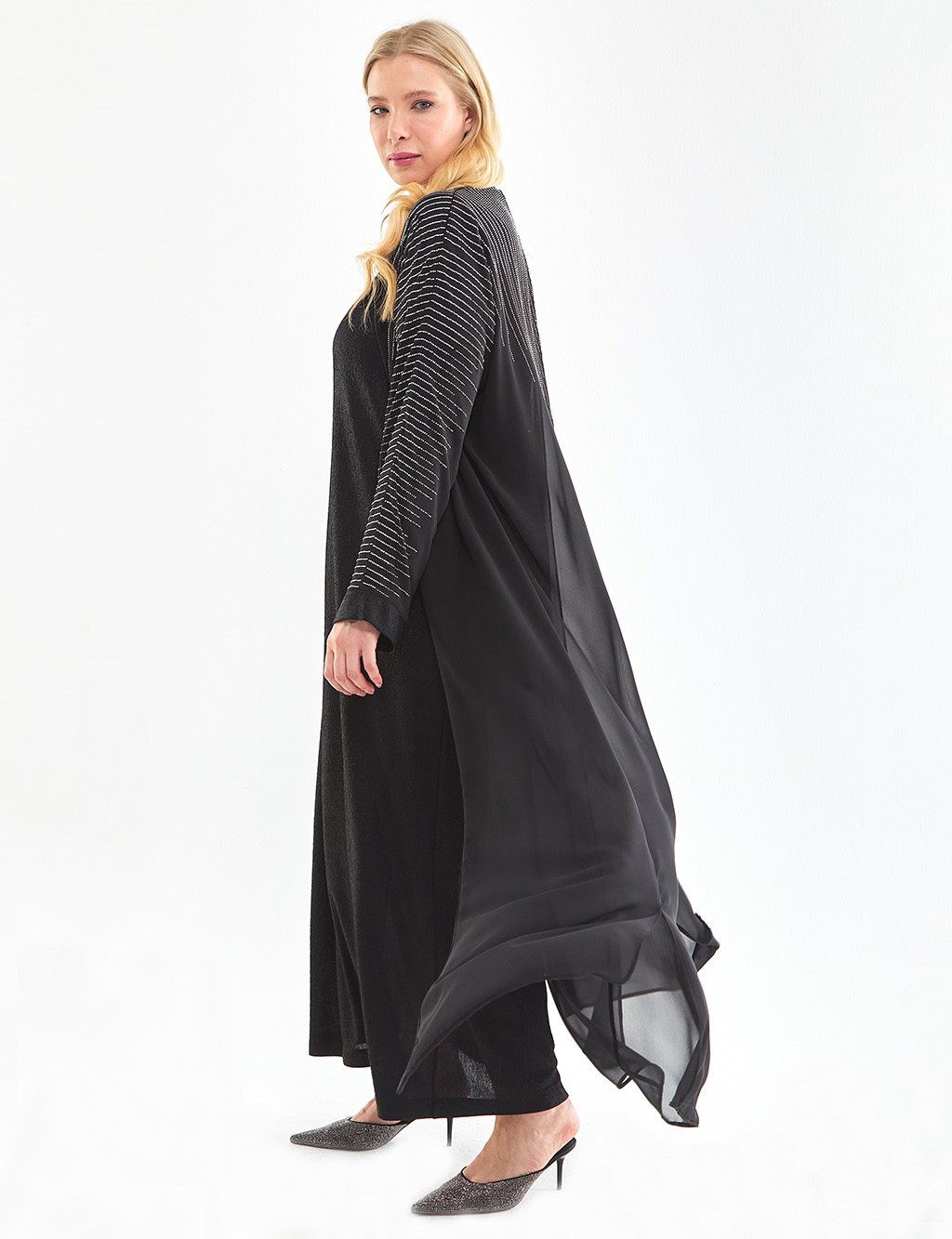 Two-Piece Abaya Set Black