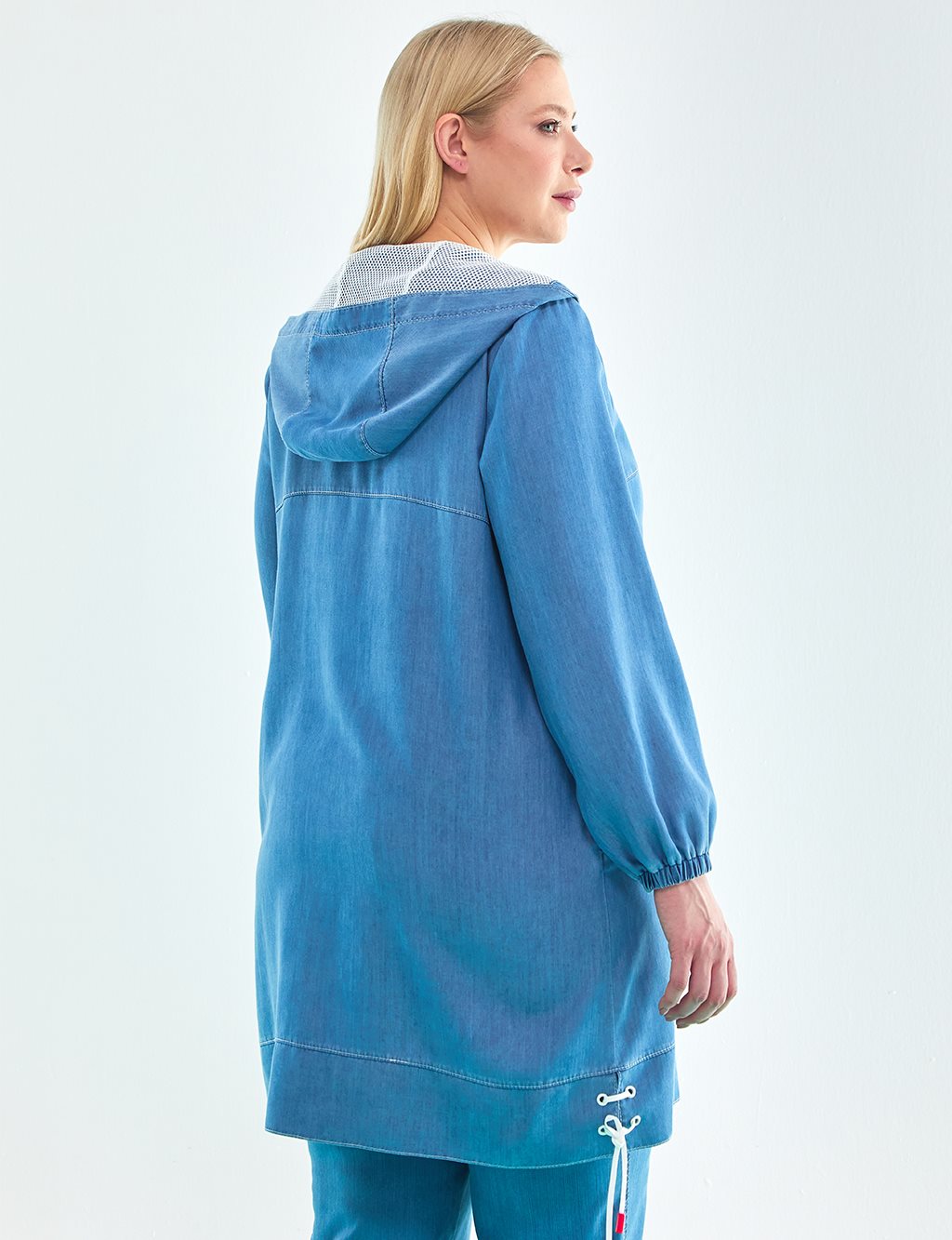 Hooded Lyocell Tunic Blue