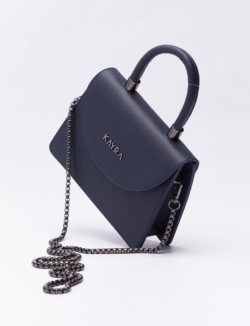 Faux Leather Bag Navy