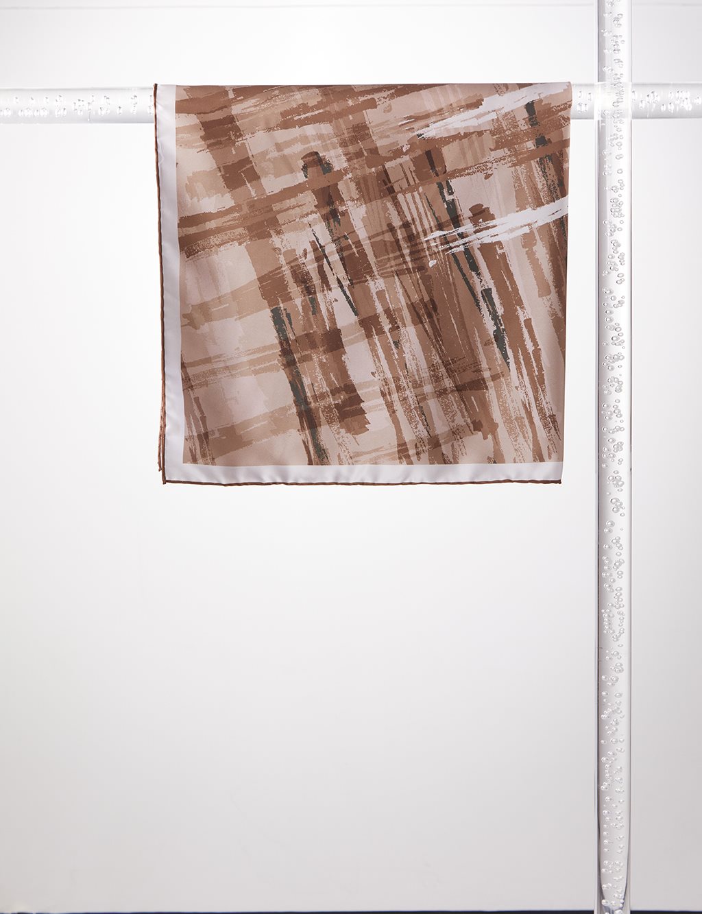 Brush Trace Patterned Scarf Milky Brown