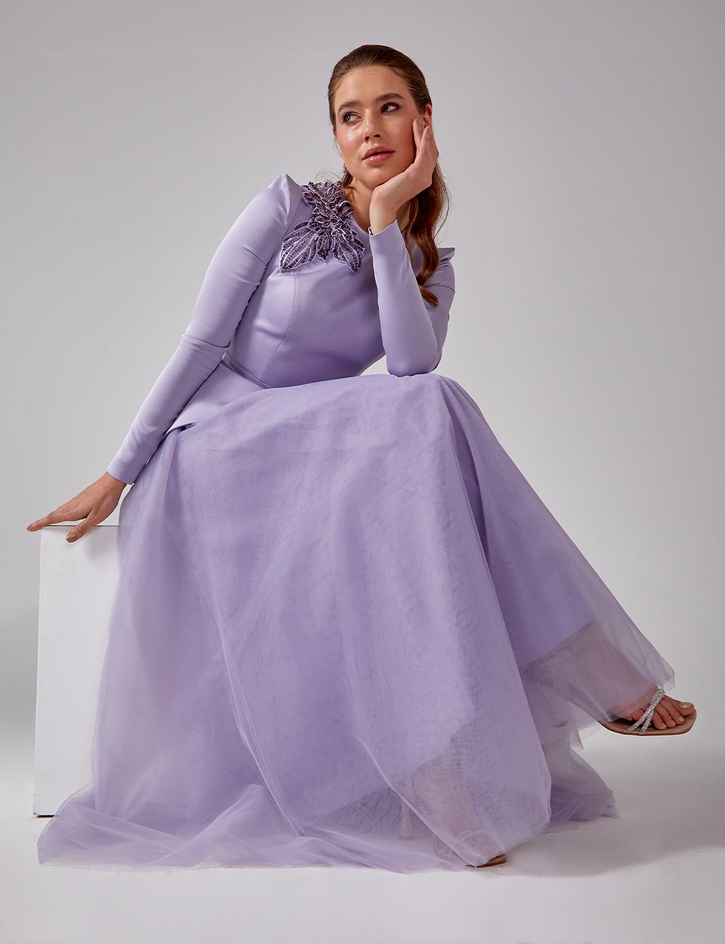 Tulle Skirt Evening Dress Purple