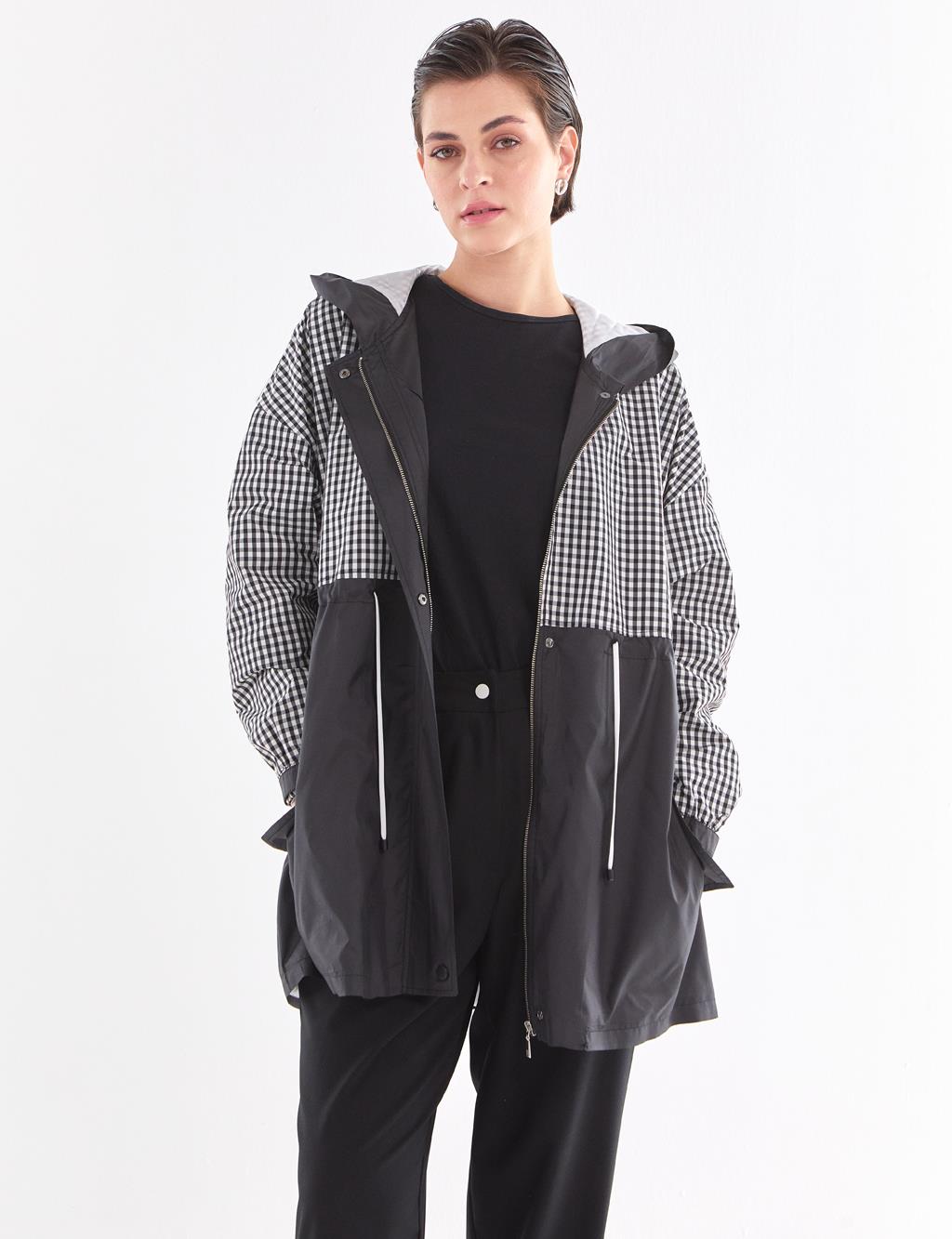 Checkered Sports Jacket Black-White