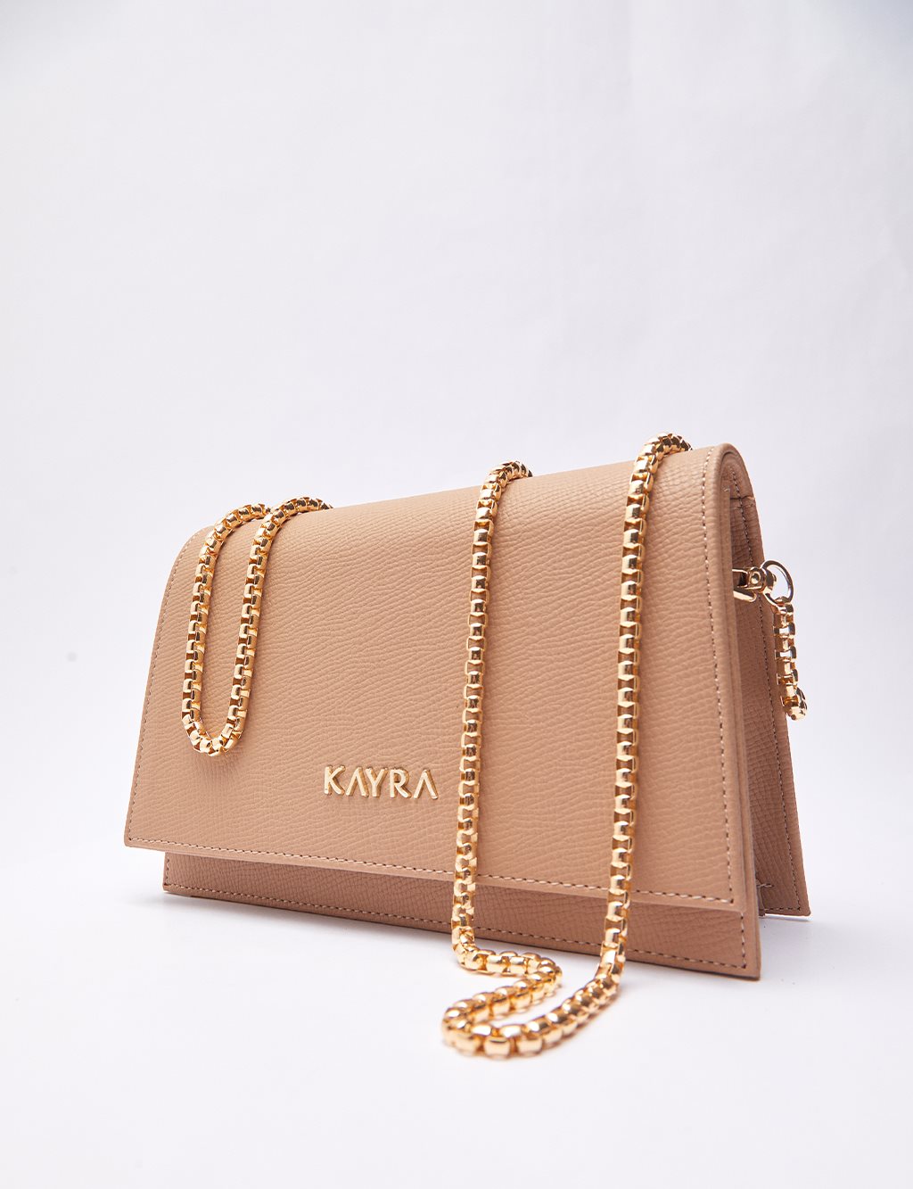 Clamshell Rectangle Bag Milky Brown