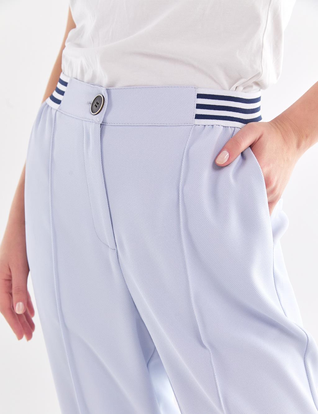 Piping Carrot Pants Blue