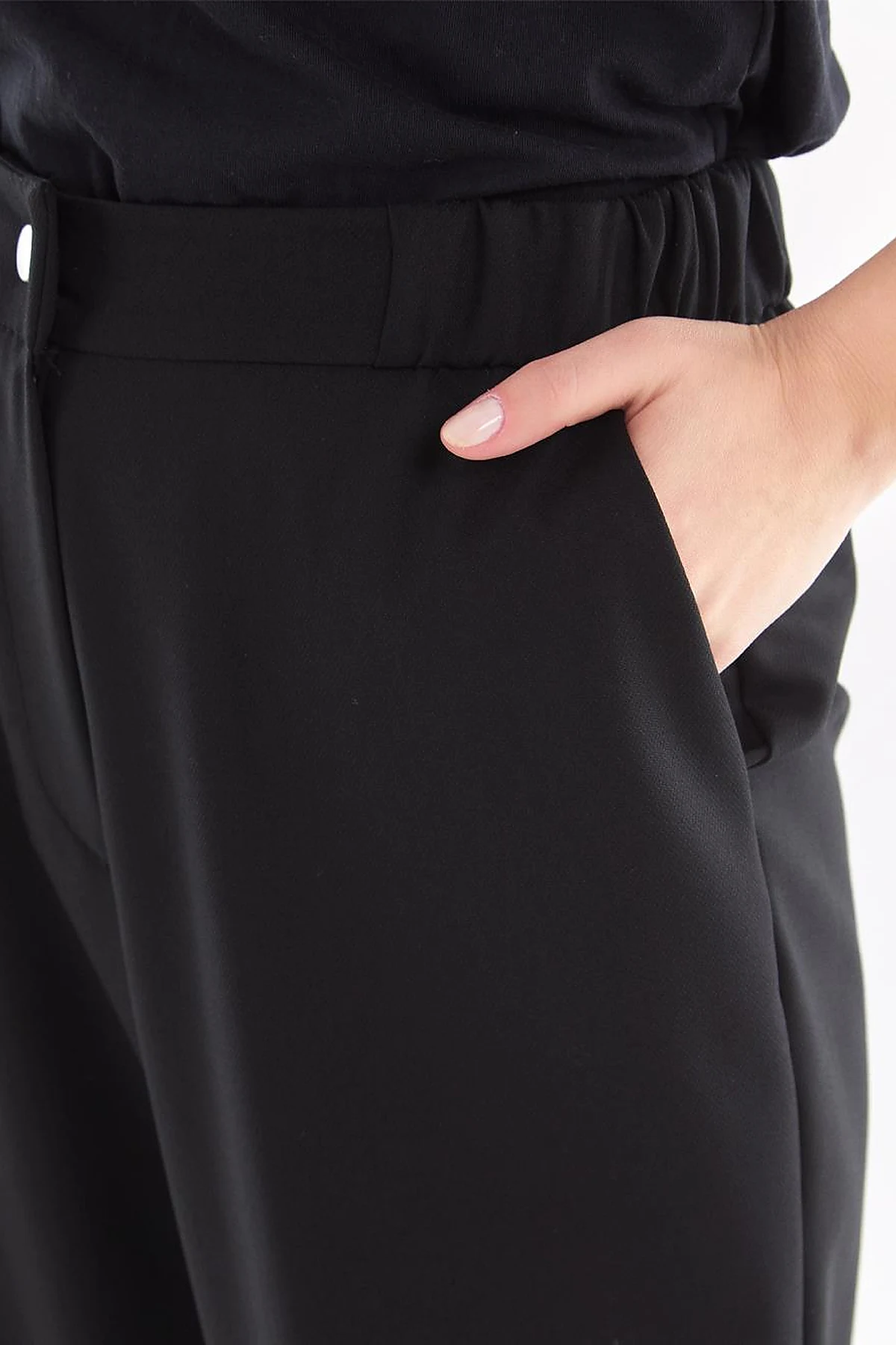 Çıtçıtlı Jogger Pantolon Siyah