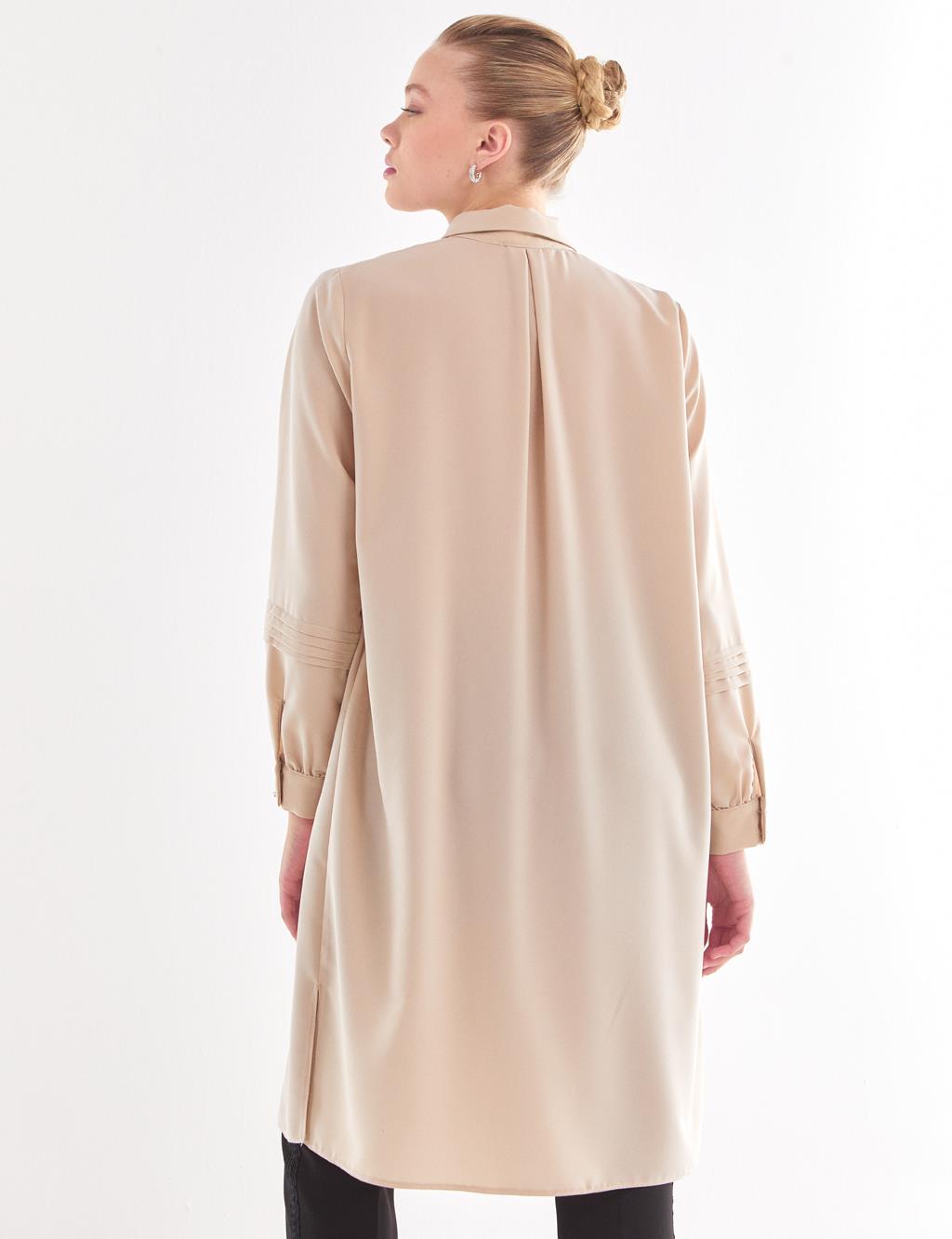 Ribbed Long Tunic Sand Beige