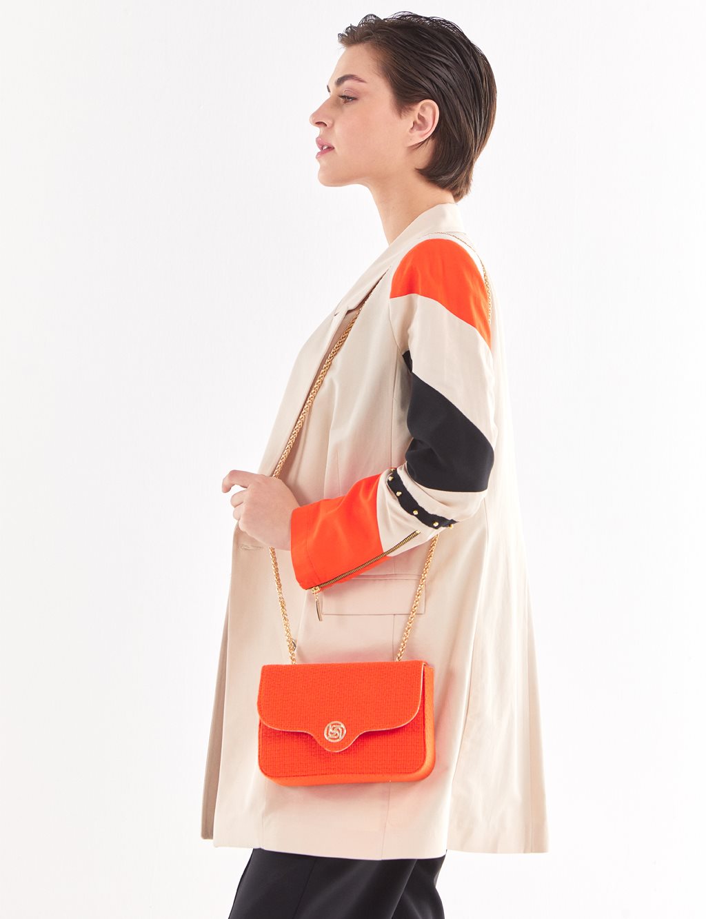 Patma Fabric Rectangle Bag Coral