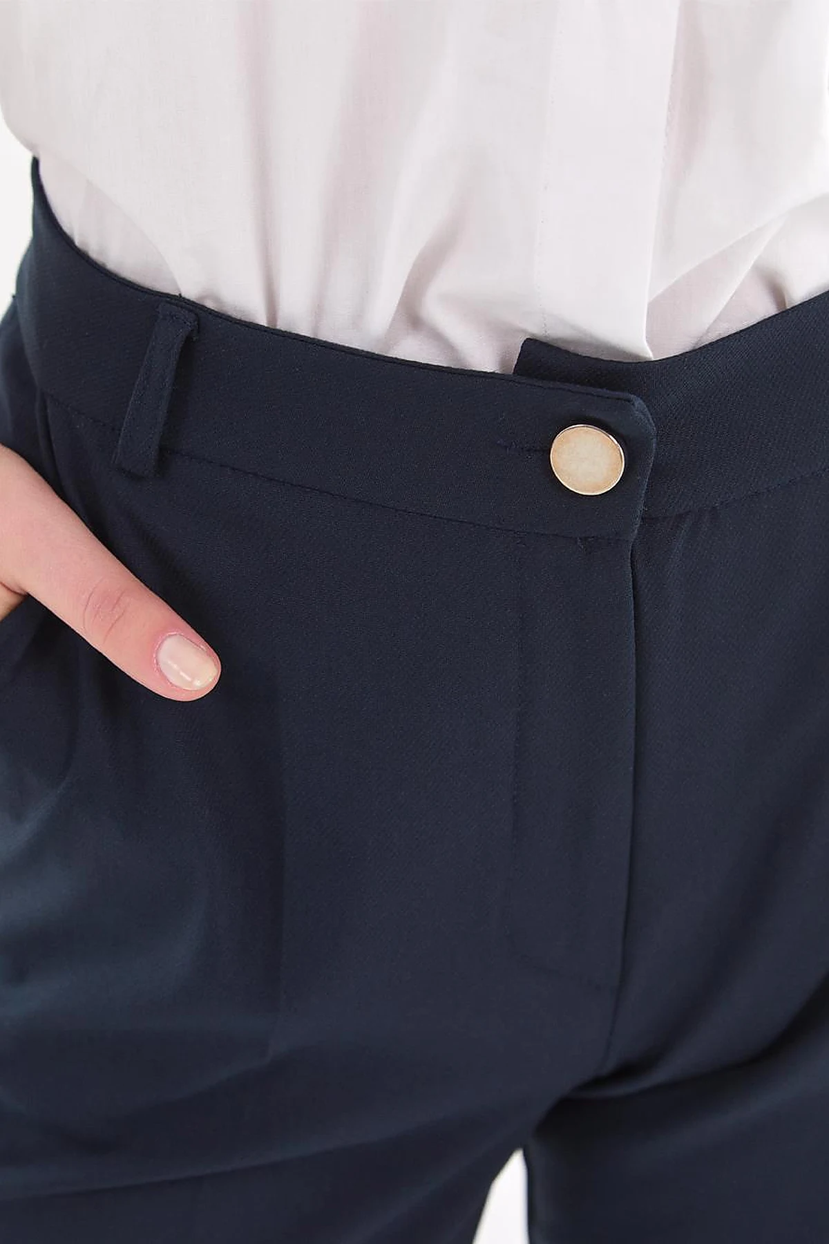Basic Boru Paça Pantolon Koyu Lacivert