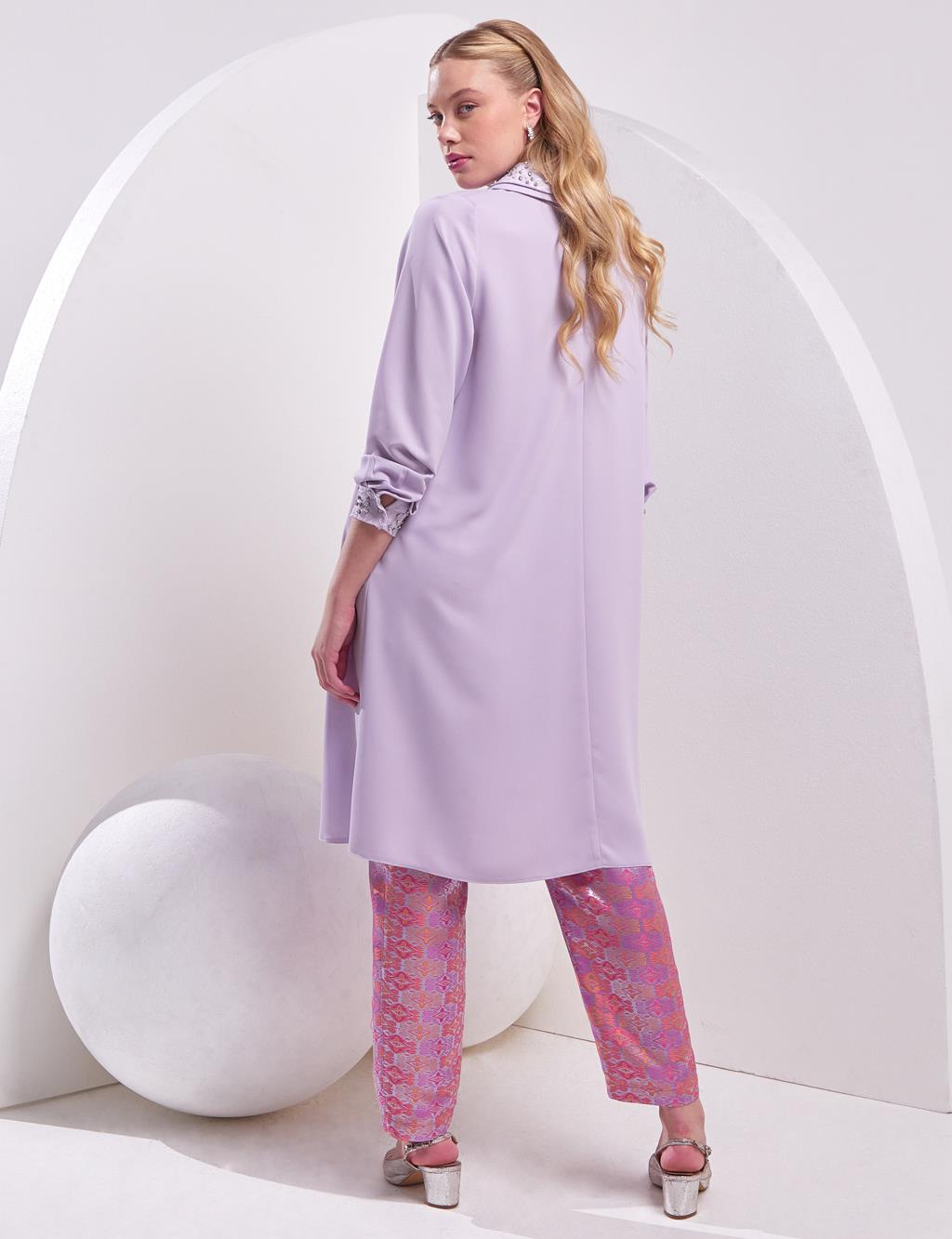 Stone Embroidered Tunic Lilac