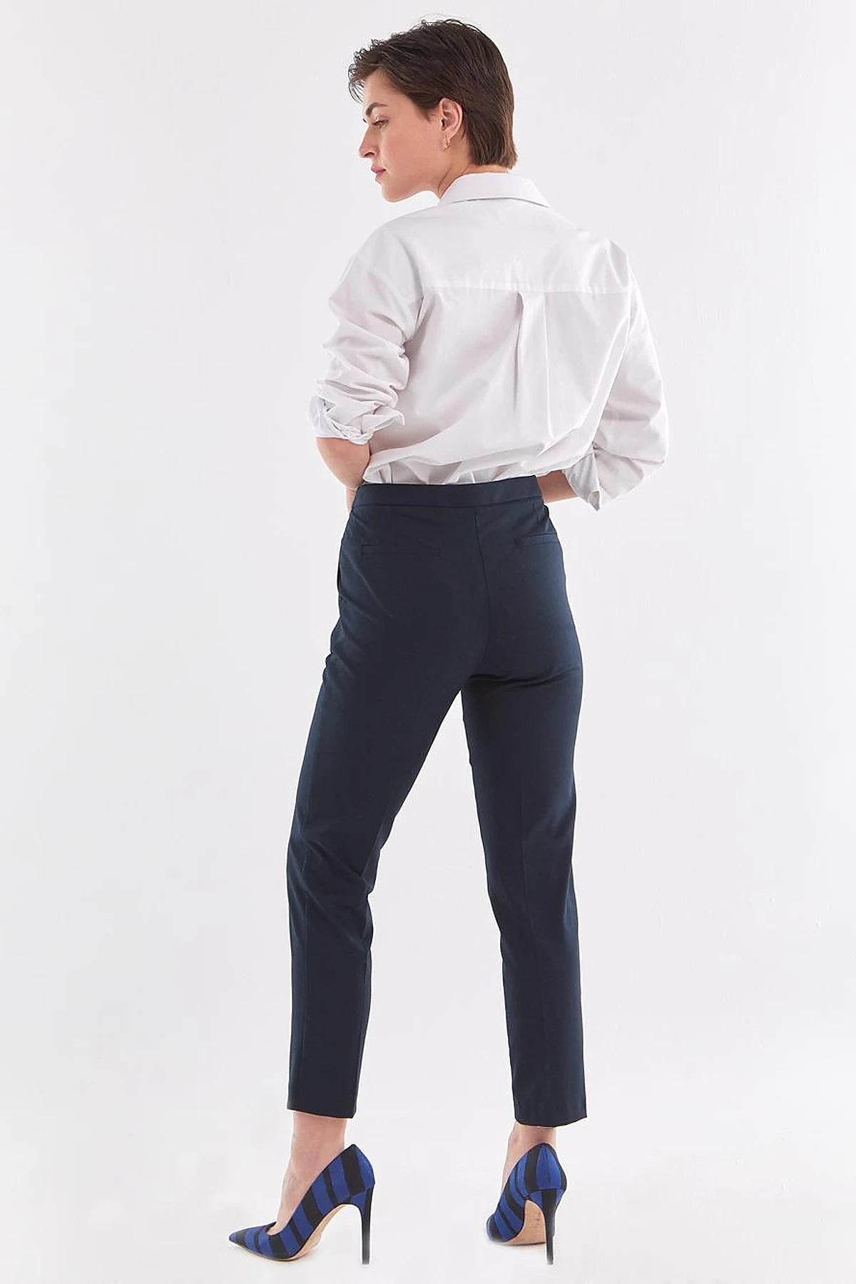 Basic Fermuarlı Pantolon Koyu Lacivert
