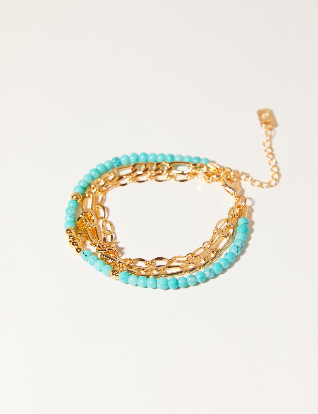 Multi Bead Bracelet Gold