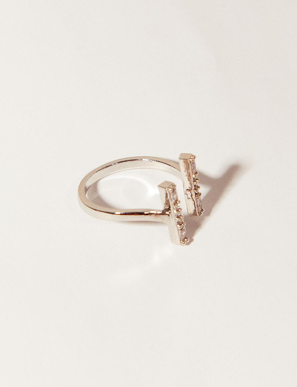 Stick Shaped Ring Silver