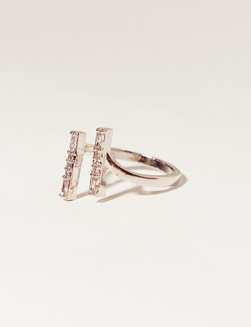 Stick Shaped Ring Silver