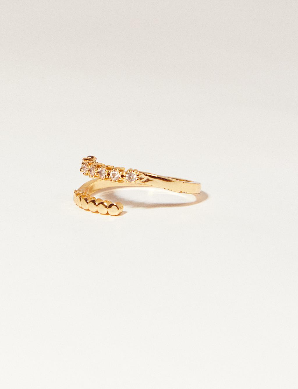 Spiral Stone Ring Gold