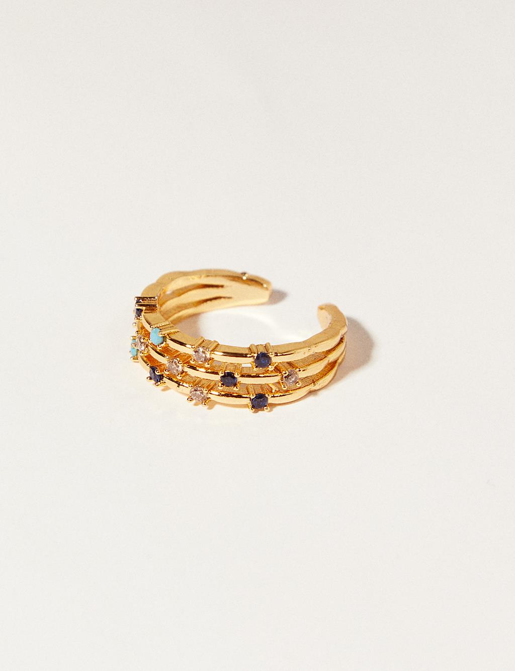 Colorful Stone Ring Gold