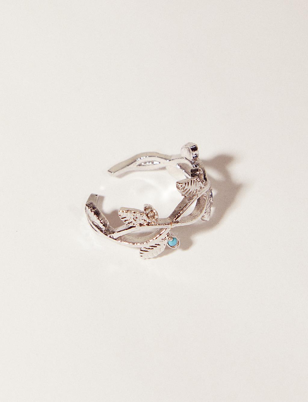 Ivy Stone Ring Silver