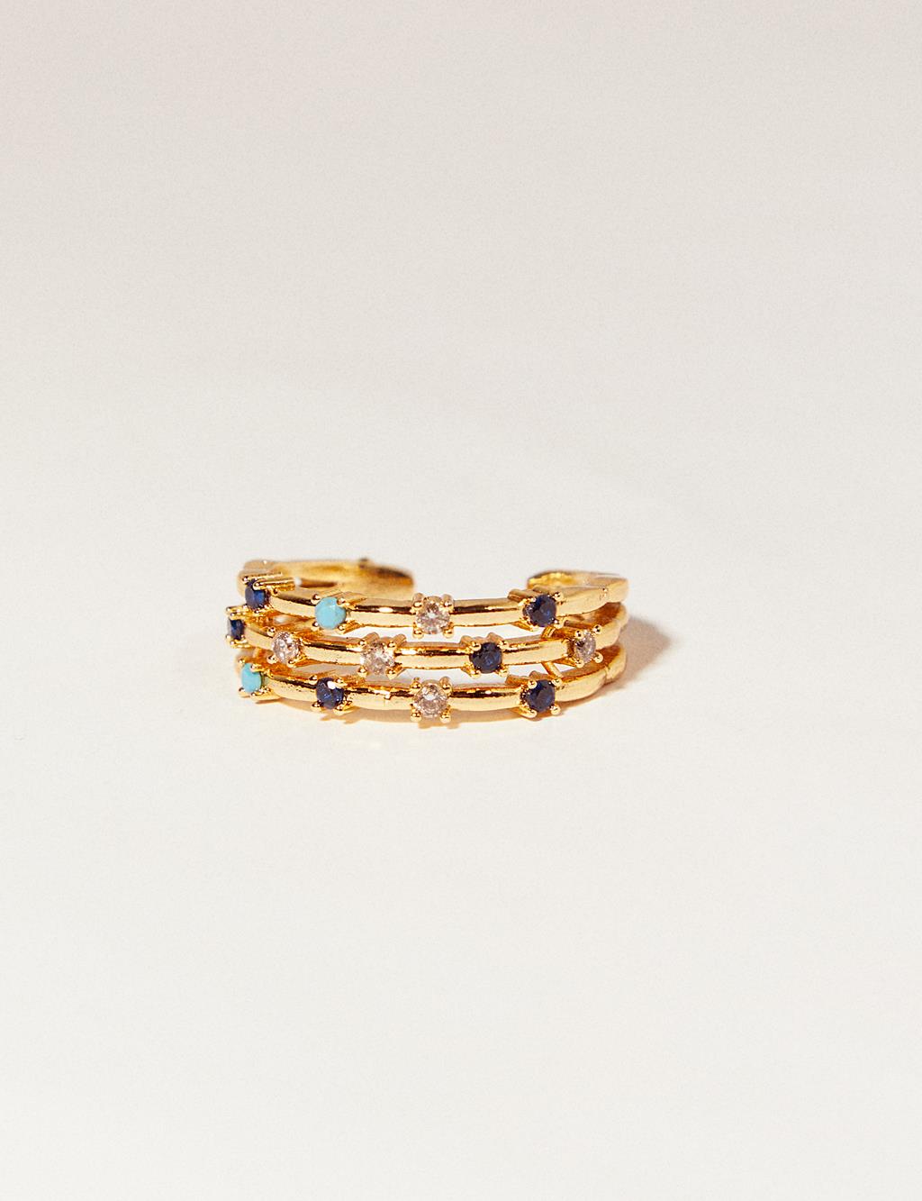 Colorful Stone Ring Gold