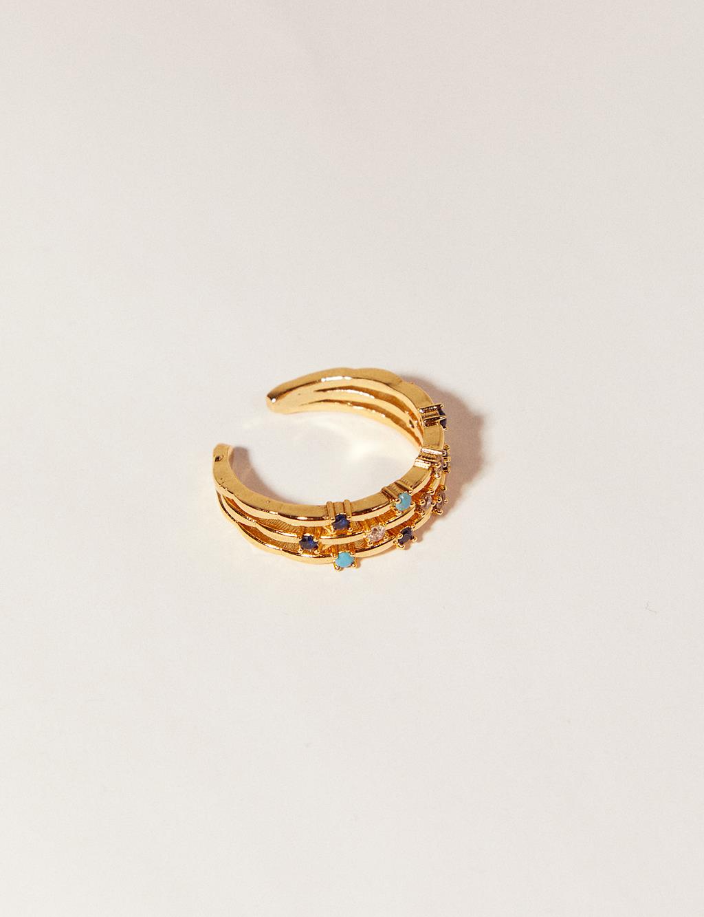 Colorful Stone Ring Gold