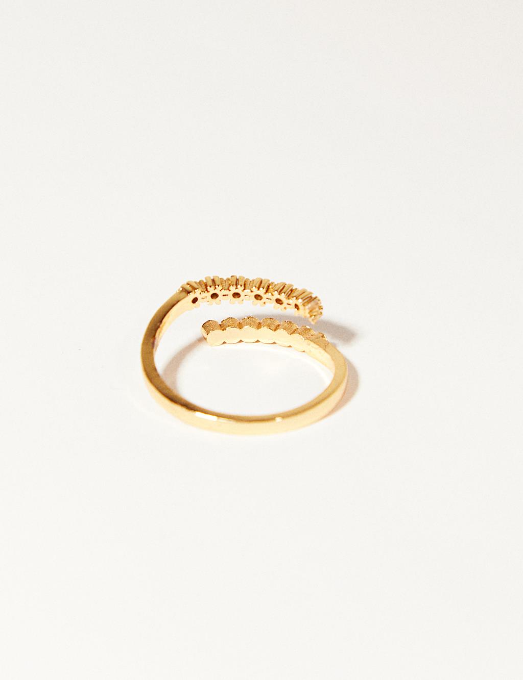 Spiral Stone Ring Gold