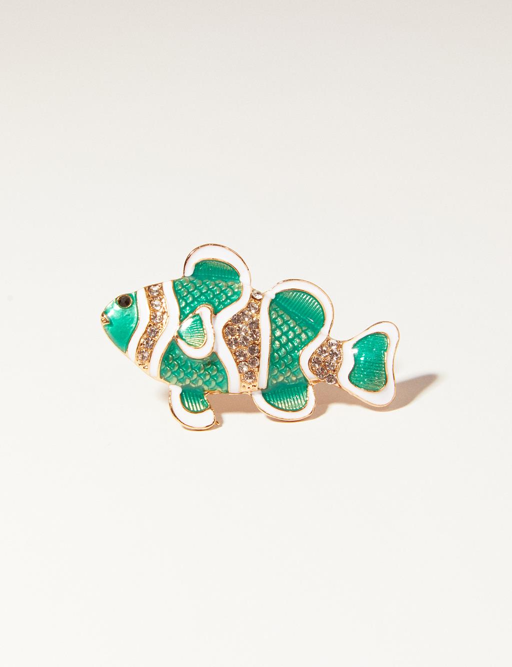 Balık Figürlü Broş Yeşil