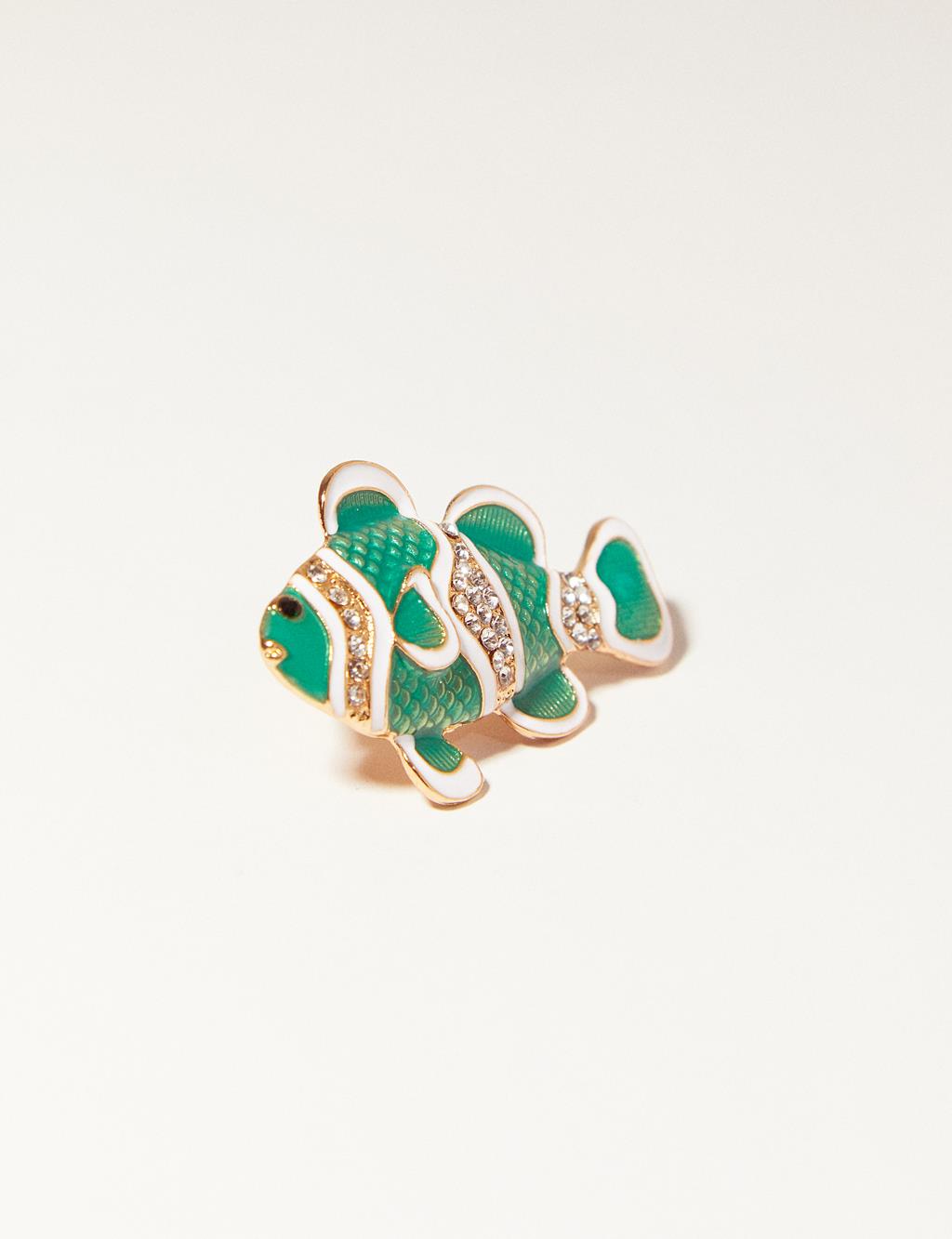 Balık Figürlü Broş Yeşil