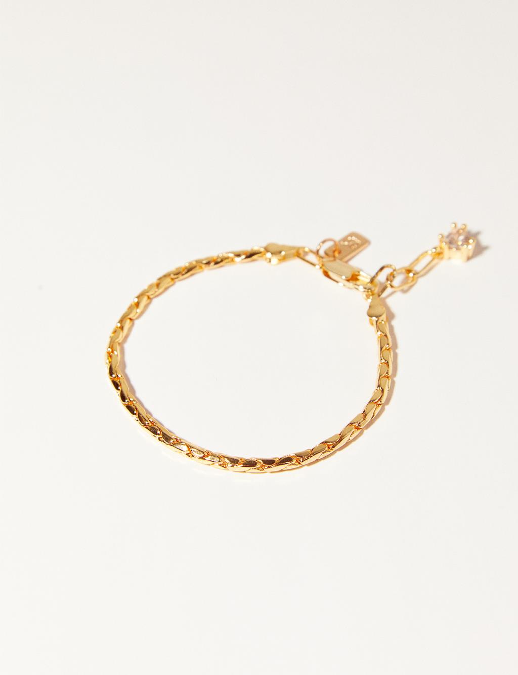 Tek Taş Bileklik Gold
