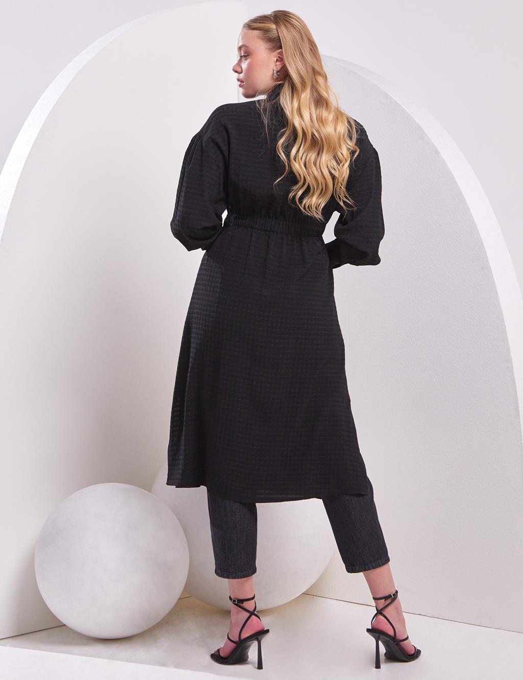 Embroidered Long Tunic Black