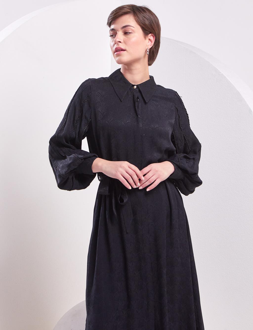 Jacquard Full Length Tunic Black