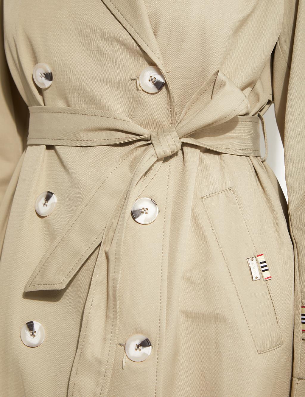 Windbreaker Detailed Ankle Epaulette Trench Coat Mold Green