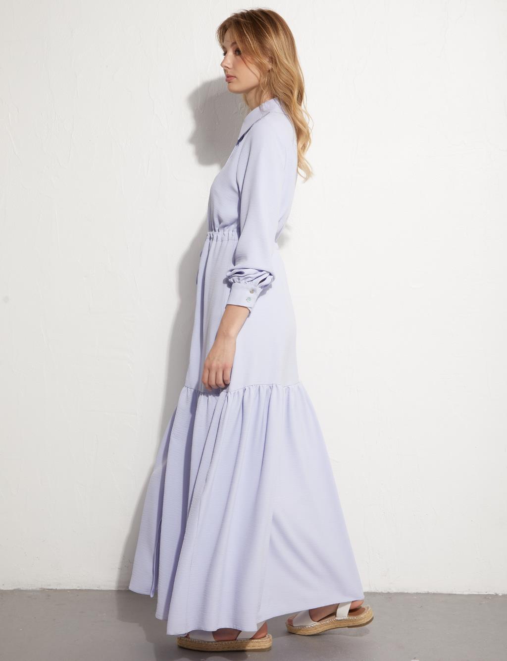 KYR Embroidered Long Dress Light Blue