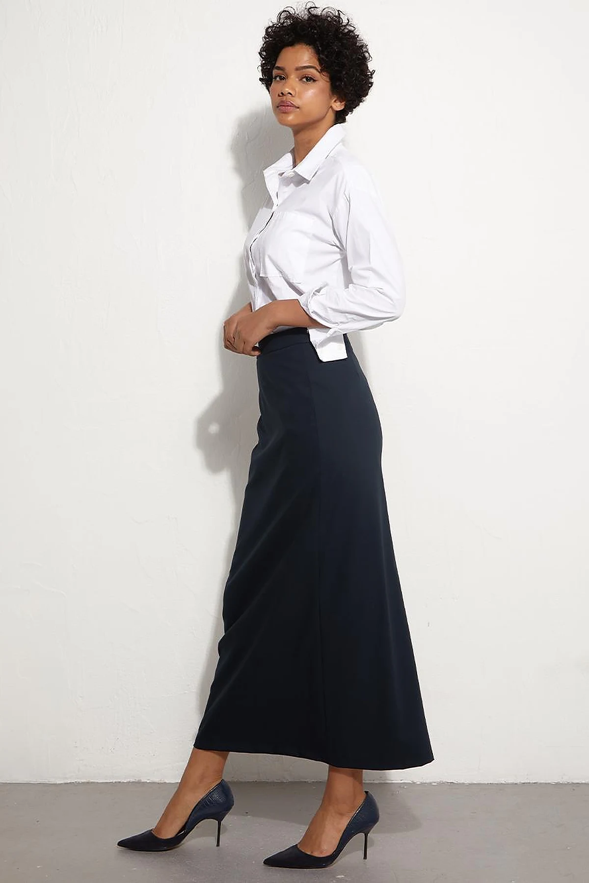 Basic Pencil Skirt Dark Navy