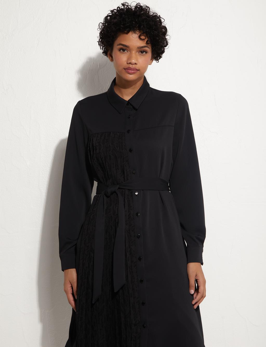 KYR Pieced Belted Tunic Black