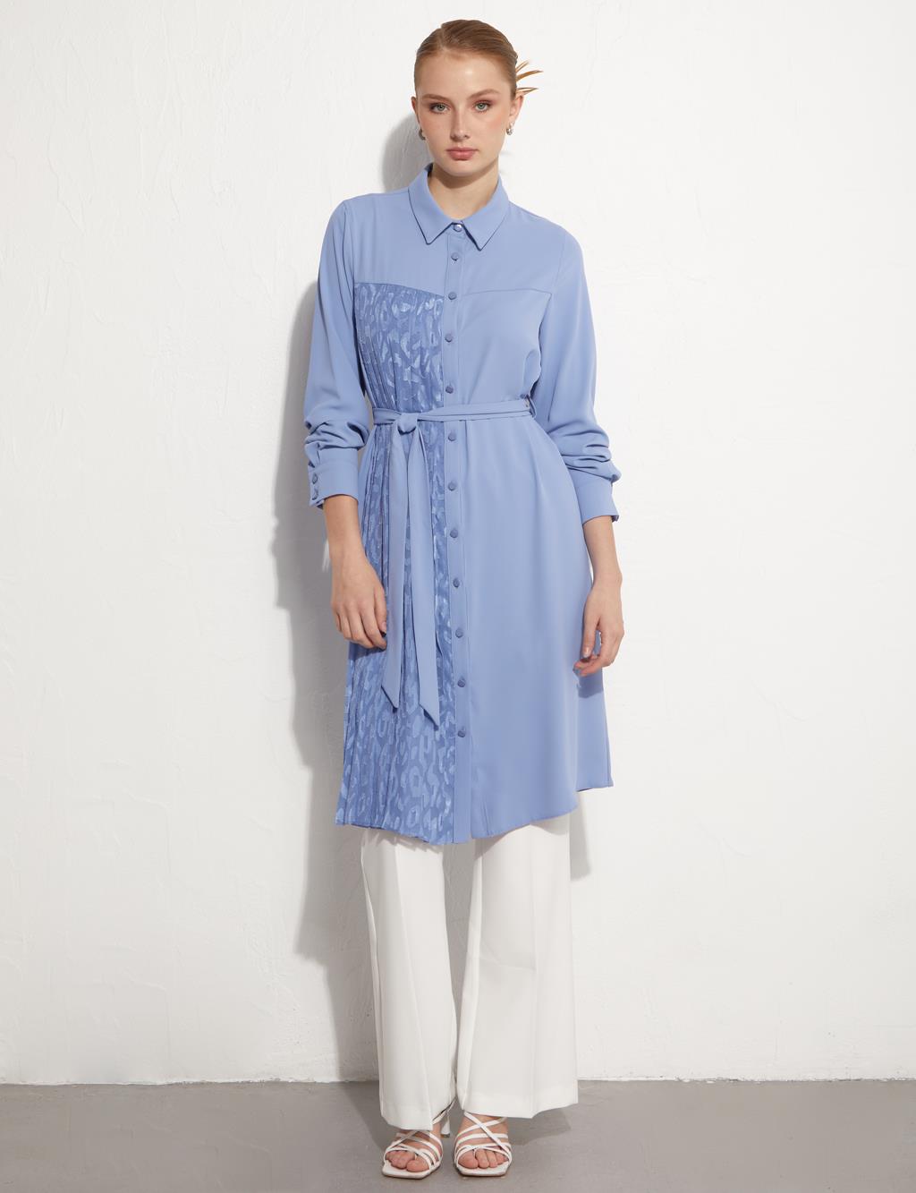 KYR Pieced Belted Tunic Sky Blue
